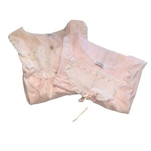 Lorraine Pink Nightgown With Matching Robe Size Medium